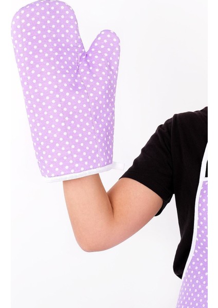 Su Geçirmez Mutfak Seti, Isıya Dayanıklı Eldiven ve Tutacak, Çok Amaçlı, Mor, 50x70 fırsatları