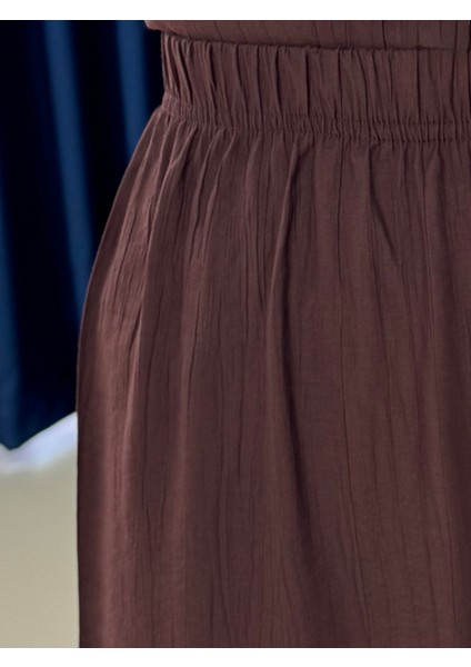 Serisa Önü Bağlamalı Pantolonlu TAKIM-TN0007 Kahve modelleri