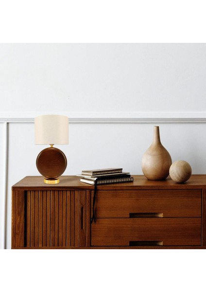 Adel Koyu Kahve Ahşap Abajur fiyatları