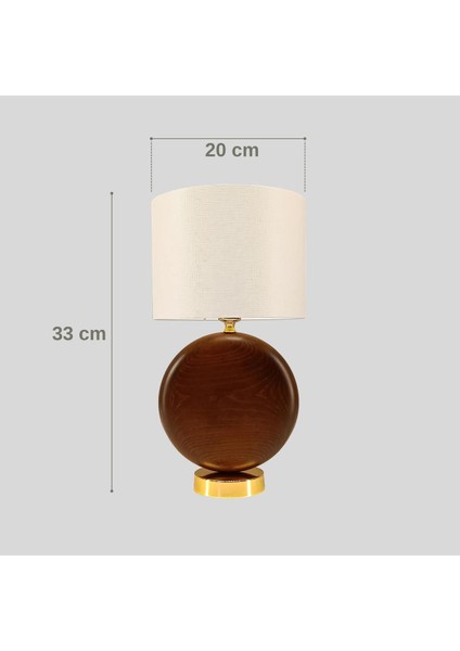 Adel Koyu Kahve Ahşap Abajur modelleri