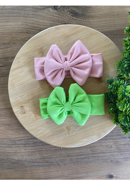 Bebeğin Için En Konforlu Bandana,2'li Set 0-2yaş Kız Bebek Penye Fiyonk Bandana