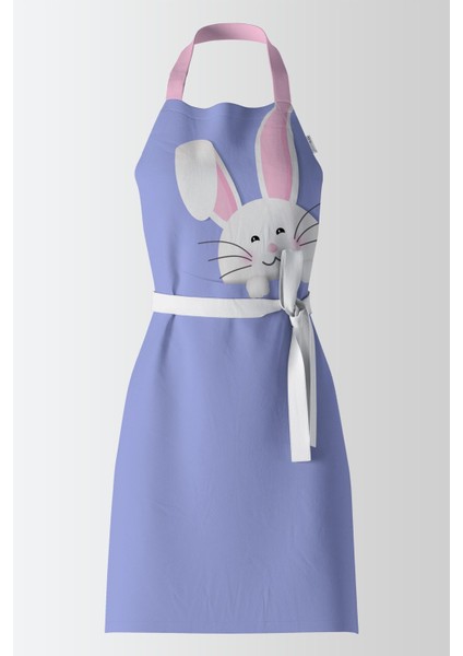 Mor Tavşan Desenli Mutfak Önlüğü, Şık ve Kullanışlı, 80x65 cm, Kumaş fiyatları