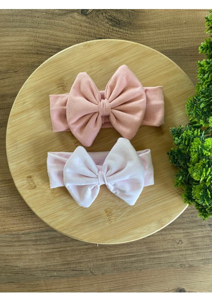 Bebeğin Için En Konforlu Bandana,2'li Set 0-2yaş Kız Bebek Penye Fiyonk Bandana