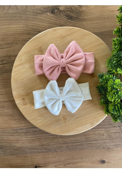 Bebeğin Için En Konforlu Bandana,2'li Set 0-2yaş Kız Bebek Penye Fiyonk Bandana