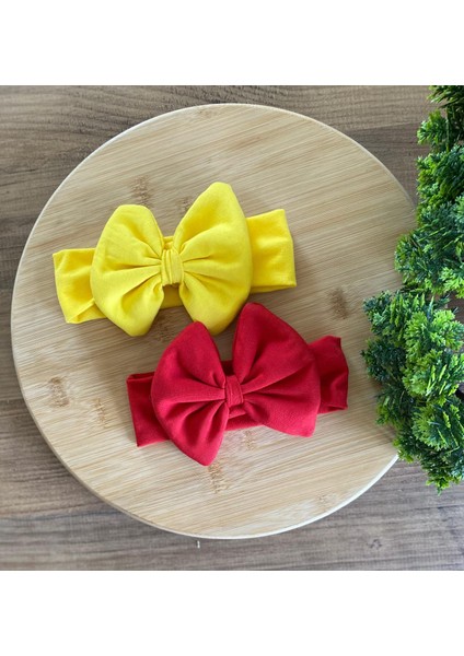 Bebeğin Için En Konforlu Bandana,2'li Set 0-2yaş Kız Bebek Penye Fiyonk Bandana