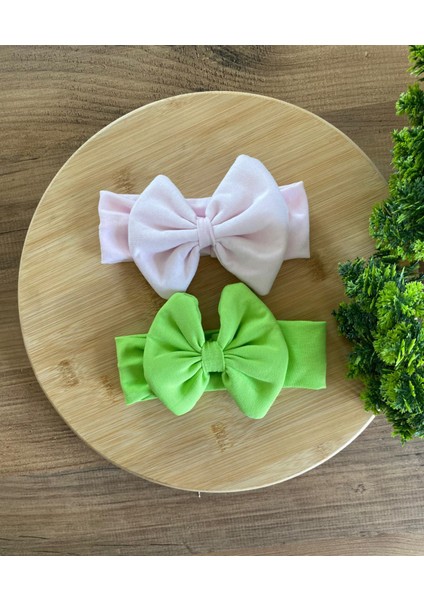 Bebeğin Için En Konforlu Bandana,2'li Set 0-2yaş Kız Bebek Penye Fiyonk Bandana