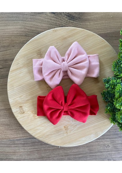 Bebeğin Için En Konforlu Bandana,2'li Set 0-2yaş Kız Bebek Penye Fiyonk Bandana