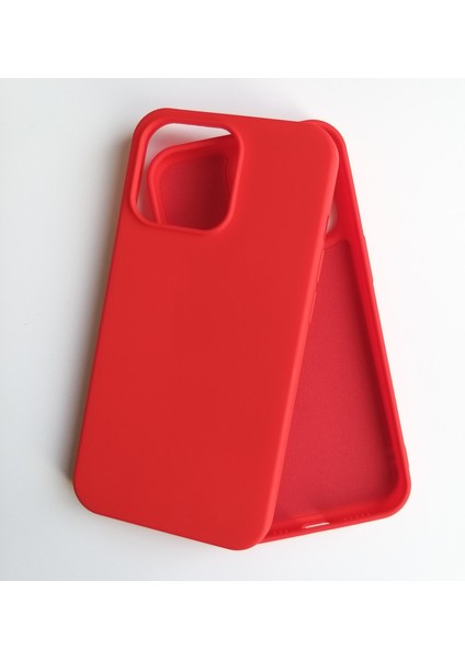 Apple iPhone 13 Pro 6.1 İle Uyumlu Logosuz Lansman Içi Kadife Silikon Kılıf Kırmızı