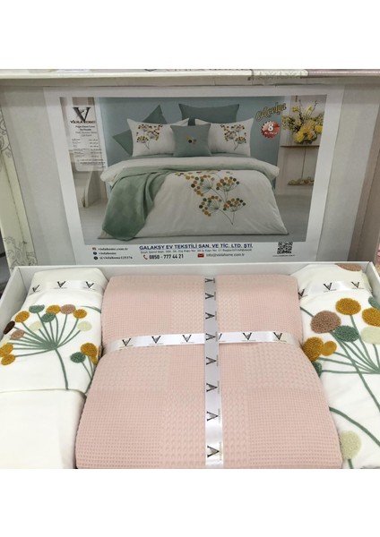 Viola Home 8 Parça %100 Pamuk Poplin Çift Kişilik Pikeli Nevresim Takımı modelleri