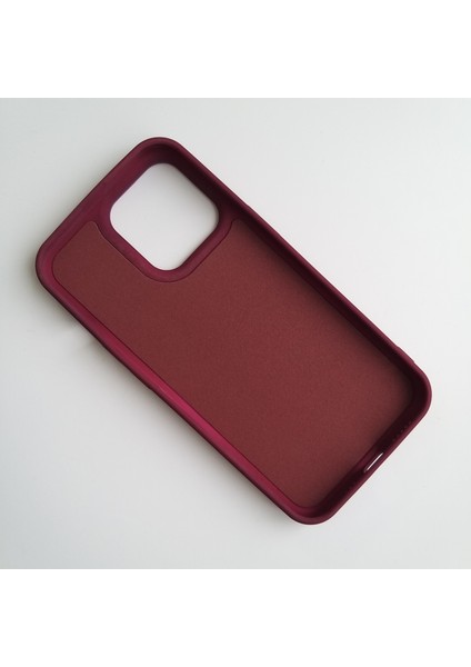 Apple iPhone 13 Pro 6.1 İle Uyumlu Logosuz Lansman Içi Kadife Silikon Kılıf Bordo fiyatları