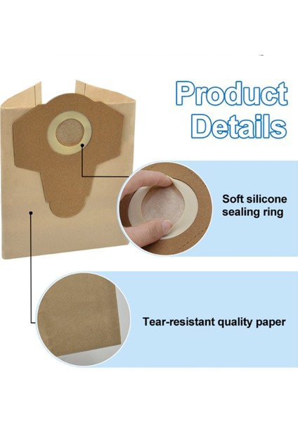 10 Adet 20L Kağıt Torba Toz Einhell Bt-Vc 1250S/INOX 1250S/TVC18/20 Islak ve Kuru Elektrikli Süpürge Vakum Torbası Aksesuarları (Yurt Dışından) fırsatları