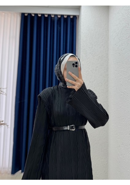 Yelelle Bürümcük ELBISE-SA25182 Siyah