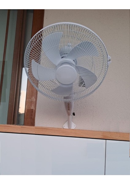Duvar Montajlı Hava Vantilatörü 3 Kademehhız Ayarlı Pervane Sağ Sol Dönme 55W Beyaz 5 Kanat fiyatları