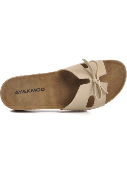 Bej Ince Taban Anatomik Kadın Terlik 11-367 Z fırsatları