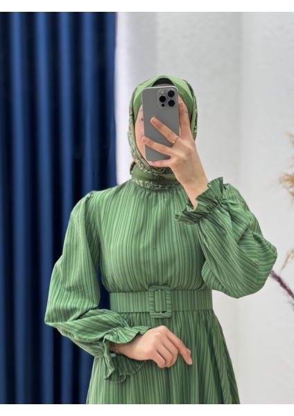Zenora Beli Lastikli Nada Mevlana ELBISE-KB7475 Yeşil