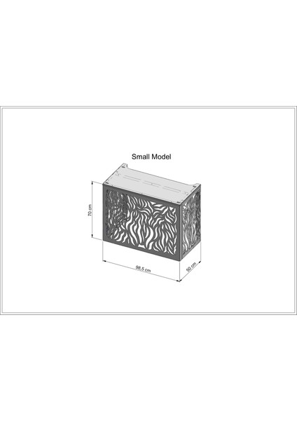 Klima Motoru Gizleme Kafesi 98X50X70 cm (H) Ral 9002 Beyaz Dekor Small Model