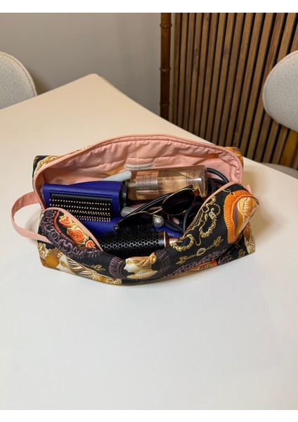 Somon Vintage Kadın Desenli Xl Boy Saç Şekillendirici Çantası – Kapitoneli, Geniş Hacimli, Fermuarlı, Airwrap ve Tüm Cihazlarla Uyumlu Şık Organizer Çanta modelleri