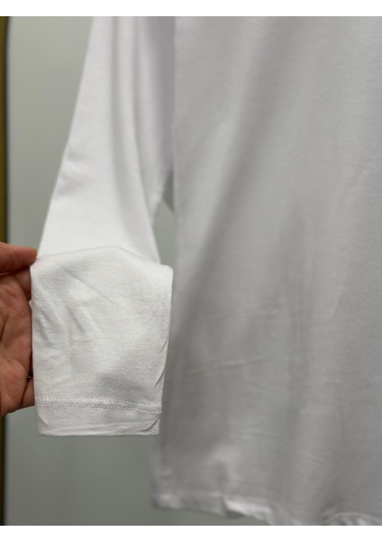 Esin Yarım Balıkçı Uzun Kol Penye BADI-EE123 Beyaz