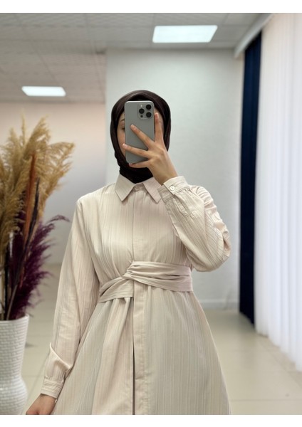 Selen Damarlı Kumaş Bağlamalı GÖMLEK-Çİ425 Taş Kadın Gömlek-Tam Yazlık -Rahat Kumaş-Sade Model-Tesettür Gömlek-Salaş Model fiyatları