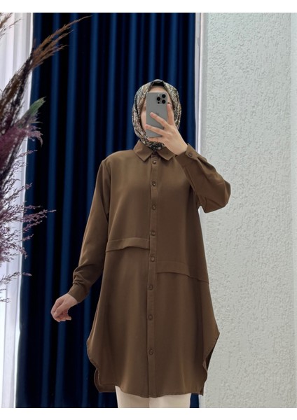 Eda Önleri Pileli Linda TUNIK-EL1173 Kahve