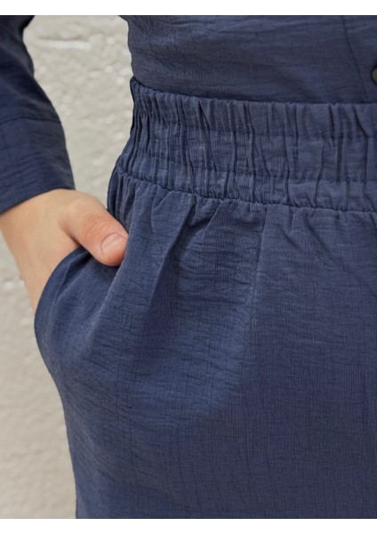 Idil Çilek Kumaş Mini Düğmeli Pantolonlu TAKIM-Zİ2186 Lacivert modelleri
