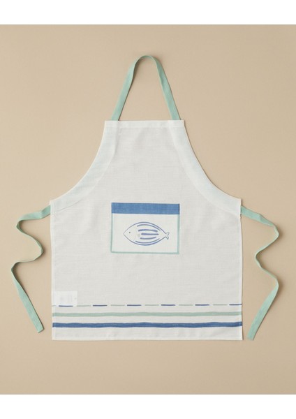 Mutfak önlüğü, polyester, 65x75 cm, mavi-yeşil renk seçenekleri