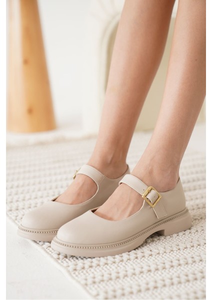 Clarissa Premium Bej Tokalı Kadın Günlük Ayakkabı