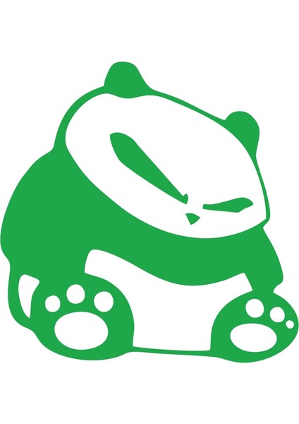 Kızgın Panda Araba Sticker 17X17 cm Yeşil