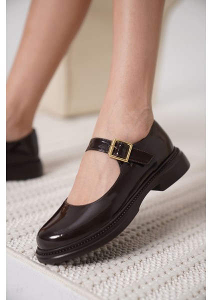 Clarissa Premium Rugan Acı Kahve Tokalı Kadın Babet Ayakkabı fiyatları