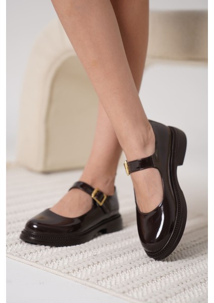 Clarissa Premium Rugan Acı Kahve Tokalı Kadın Babet Ayakkabı fırsatları