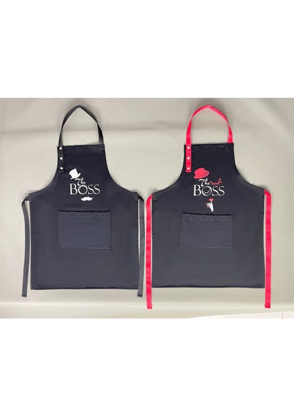 Renkli 2'li mutfak önlüğü seti, su itici, leke tutmaz, şık tasarım, 60x75 cm, pamuk polyester modelleri