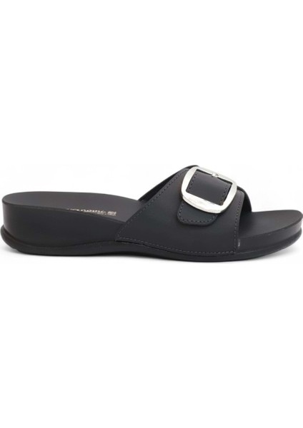 2189-OLIVA-8 Anatomik Tabanlı Ayarlanabilir Tokalı Kadın Günlük Terlik - NKT02189-SIYAH-40 fırsatları