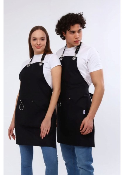 Siyah Mutfak Önlüğü, Leke Tutmaz, Dayanıklı ve Şık Tasarım, 80x60 cm, Kumaş Renk Gri