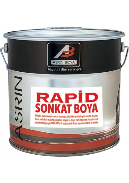 Rapid Endüstriyel Boya Mat Siyah 15 kg
