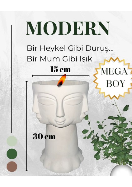 Fu Glowıs Mega Boy Çok Yüzlü Heykel Formda Dekoratif Mum – Kokulu | Özel Döküm | Lüks Seri