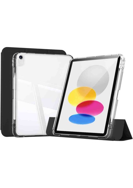 iPad 10. Nesil Uyumlu Airbagli Manyetik Ayrılabilen Fuchsia Sliding Tablet Kılıfı