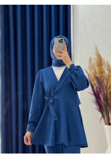 Bellinzona Kuşak Detaylı Ceketli TAKIM-AS00466 Indigo modelleri