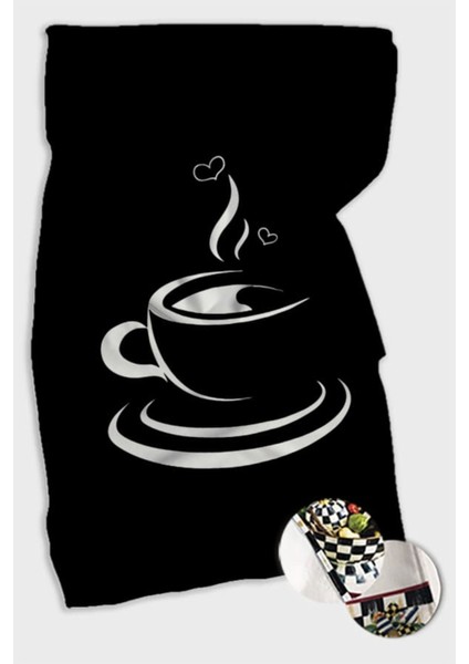 Desenli siyah mutfak havlusu, 30x50 cm, pamuk polyester, şık ve kullanışlı setli veya tek. fiyatları