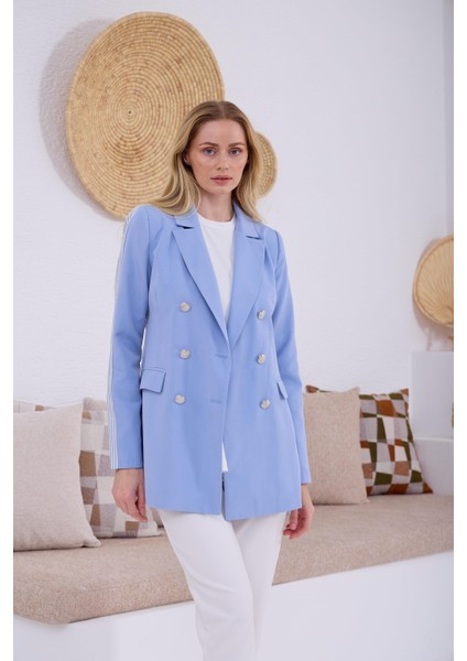 Sırtı Çizgili Blazer Ceket