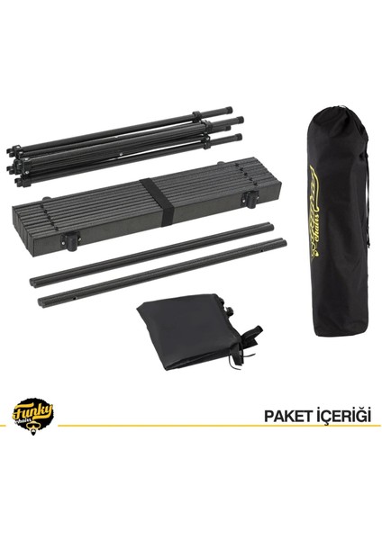 Family Xl Katlanabilir Alüminyum Kamp Masası Siyah​+6 Adet Tabure