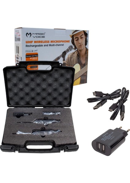 Magıcvoıce MV-19587 Uhf Gitar Tip Kablolu Mic I Kablosuz Çevirici ( Mic Xrl Li) (4887)