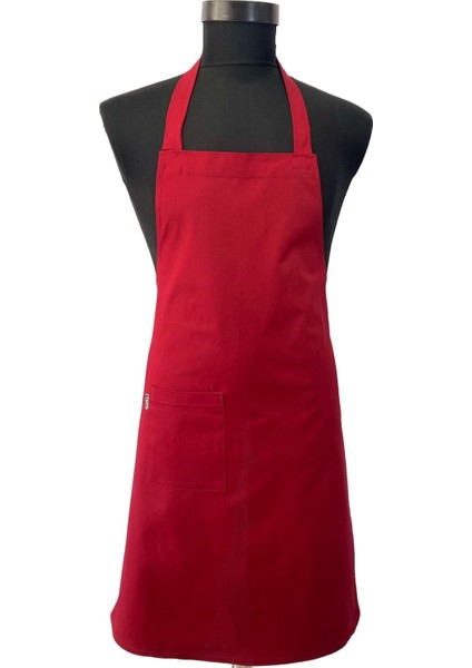 Bordo mutfak ve kuaför önlüğü, leke tutmaz, şık ve kullanışlı tasarım