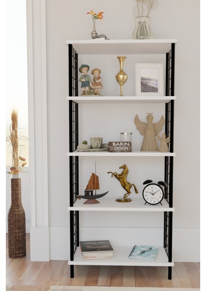 5 Raflı Telli Metal Kitaplık Salon,ofis,çalışma Odası Modern Düzenleyici Çevir Tak Kolay Kurulum Raf fiyatları