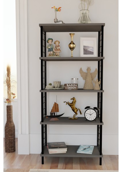 5 Raflı Telli Metal Kitaplık Salon,ofis,çalışma Odası Modern Düzenleyici Çevir Tak Kolay Kurulum Raf fiyatları