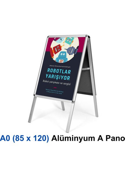 A0 Alüminyum A Pano (85X120 Cm) – | Çift Taraflı Katlanabilir | - | Reklam Standı |