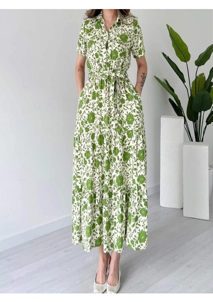 Düğmeli, Yakalı, Kısa Kollu Elbise fiyatları