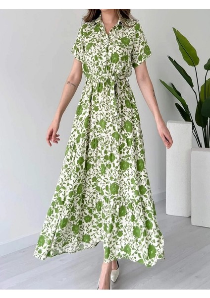 Düğmeli, Yakalı, Kısa Kollu Elbise modelleri