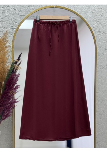 Serpil Kuşgözlü Bağlamalı ETEK-BN4357 Bordo