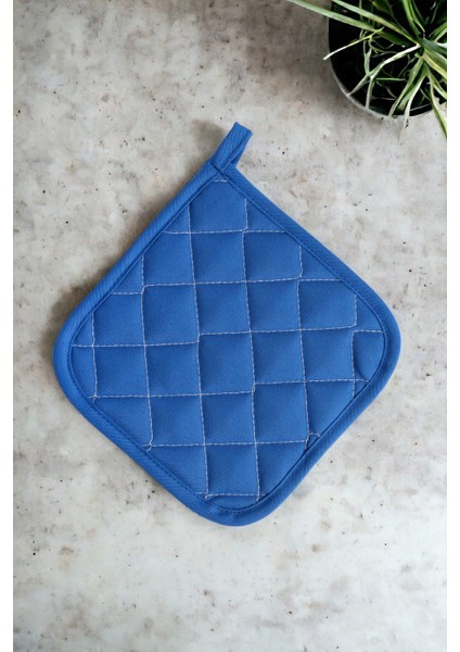 Mavi ısıya dayanıklı fırın tutacağı, çift set, 19x19, pamuk polyester fırsatları