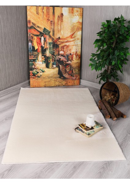 Modern Kaymaz Taban Parça Halı/yolluk Krem 80*300